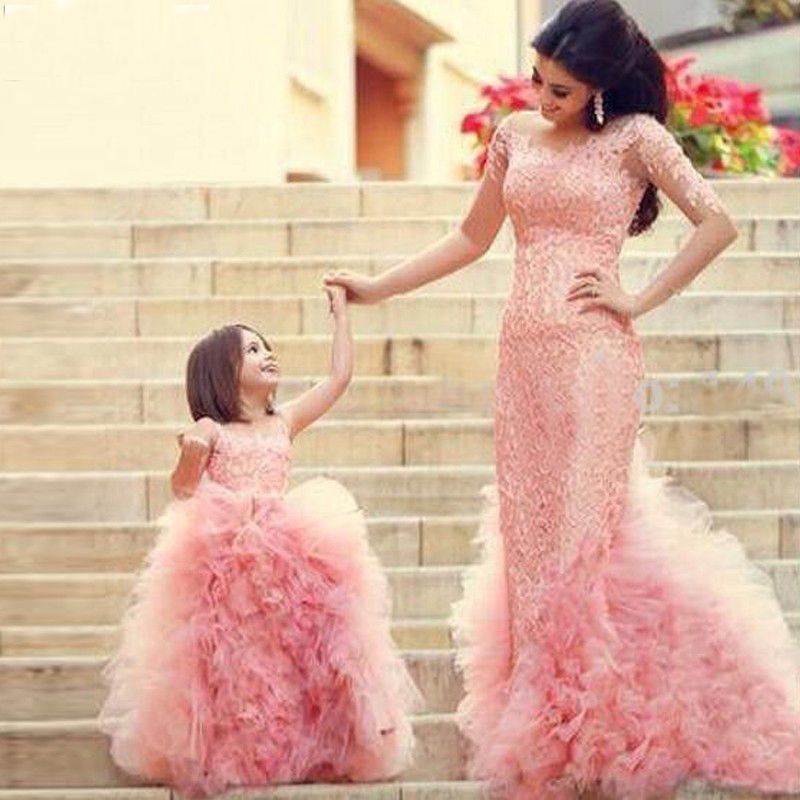 baby girl and mom matching party dresses