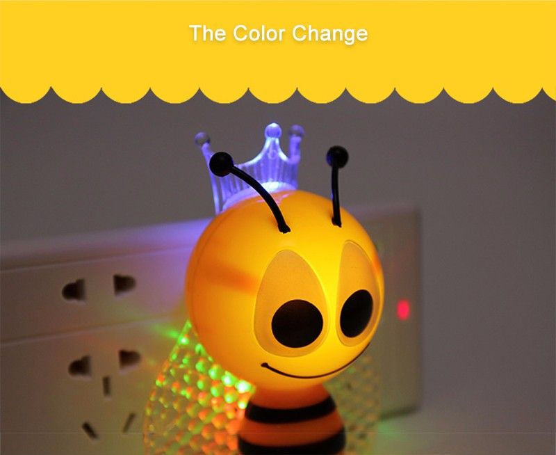 Acheter Pas Cher Gros Belle Bande Dessinee Abeille Forme Led Veilleuse Pour Bebe Enfants Lampe De Chambre Cadeau Pour Enfant House Eu Plug Led Lampe De Mur Mignon Du 02 Fr Dhgate