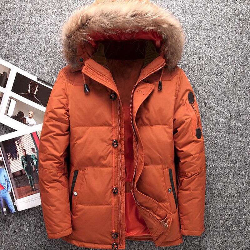 orange winter coat mens
