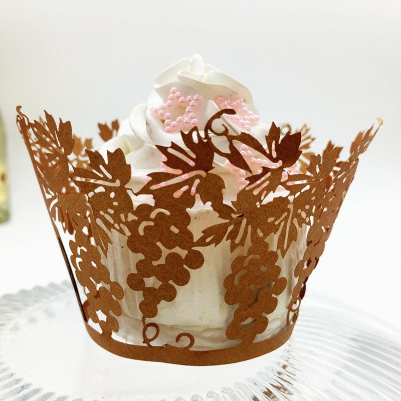 Ouneed /® Liner Baking Cup Muffin 50pcs Lace Laser Cut Cupcake Wrapper Liner Baking Cup Muffin White