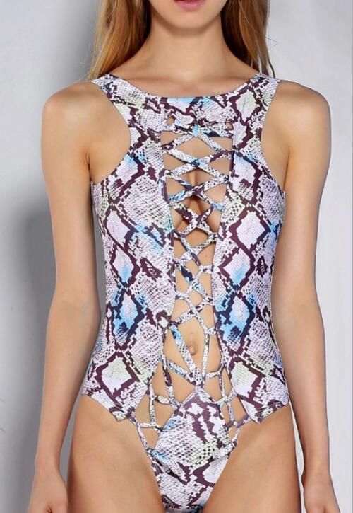 snakeskin cut out one piece