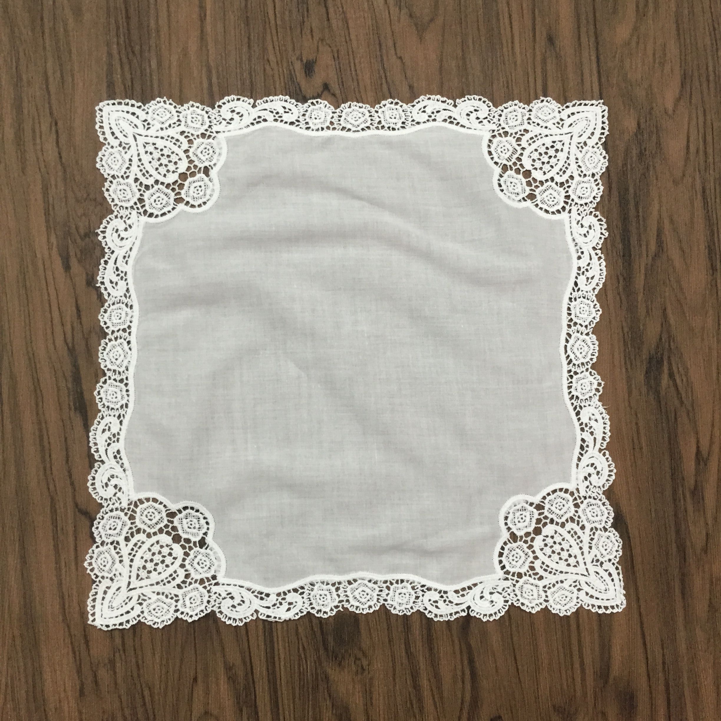 white lace hankies