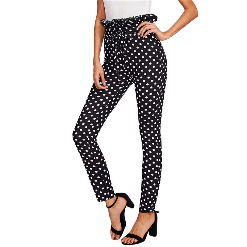 polka dot skinny pants