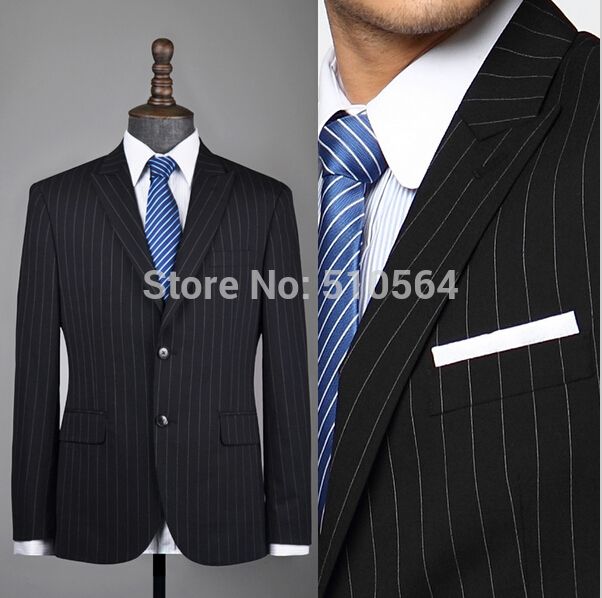 black stripe suit