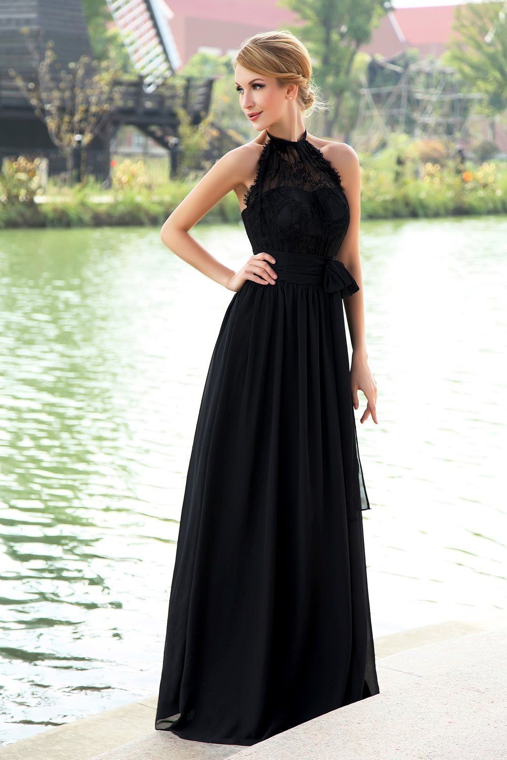 Back Cheap Women Prom Dress Party Gowns 