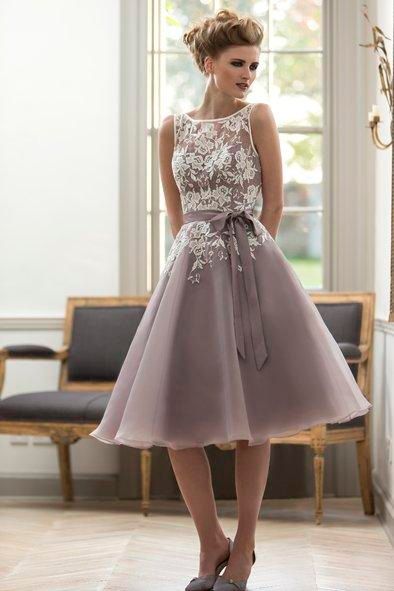 lavender tea length bridesmaid dresses