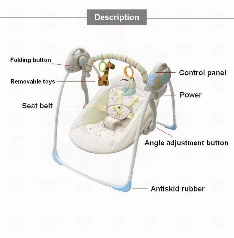 2018 Electric Baby Bouncers Rocking Chair Kid Cradle Electric Baby Bouncers Rocking Chair Kid Cradle Swing Folding Bed Vibrating Automatic