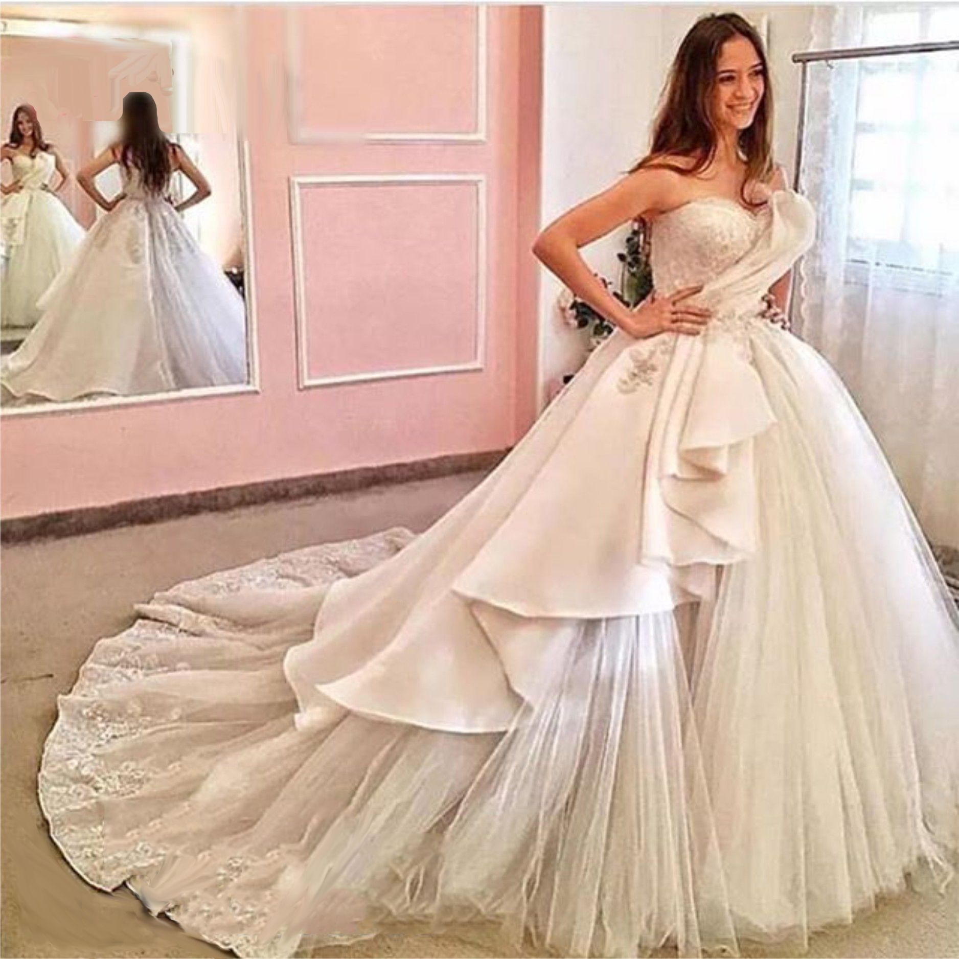 frill gown for wedding