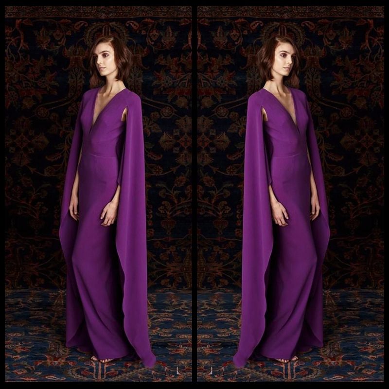 purple dress with cape