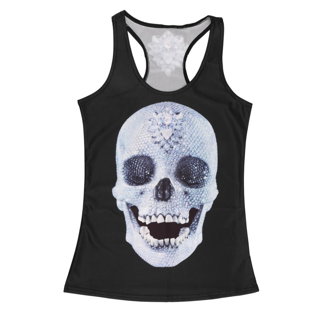 Wholesale Popular Cool 3D Sexy Women Vintage Printed Skeleton Skull