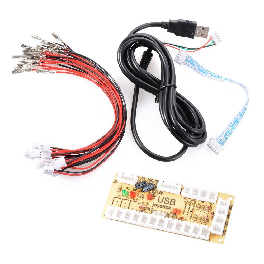 Quimat Cero Retraso de Codificador USB de Arcade para Juego de PC y Bricolaje para Mame Jamma Videojuego de Lucha 