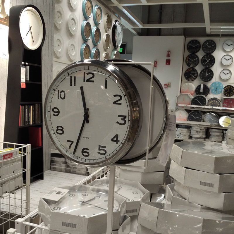 / Orologio da parete in acciaio inox cromato Ikea Pugg/