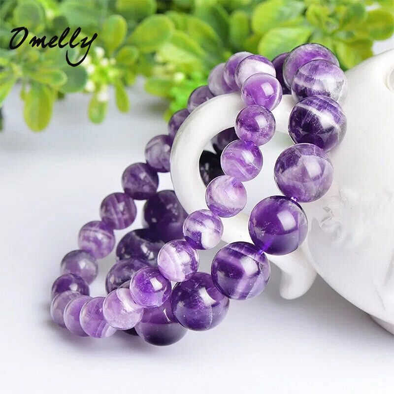 Dream Amethyst, piedras semipreciosas naturales Granos alta calidad 6mm / 8mm / 10mm Pulseras de abalorios de