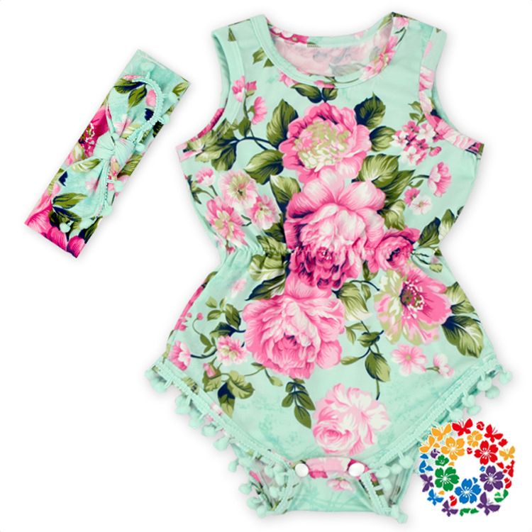 floral baby girl romper