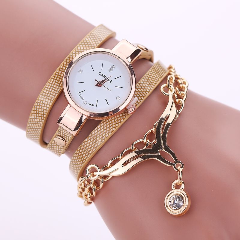 2016 New Fashion Women Bracelet Watch Gold Quartz Gift Watch Wristwatch ...