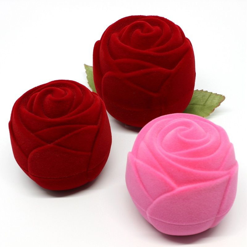 Earring Velvet Box Pendant Wedding Storage Display Red Jewelry Ring Rose Gift Earring Velvet Box Pendant Wedding Storage Display Red Jewelry Ring Rose Gift