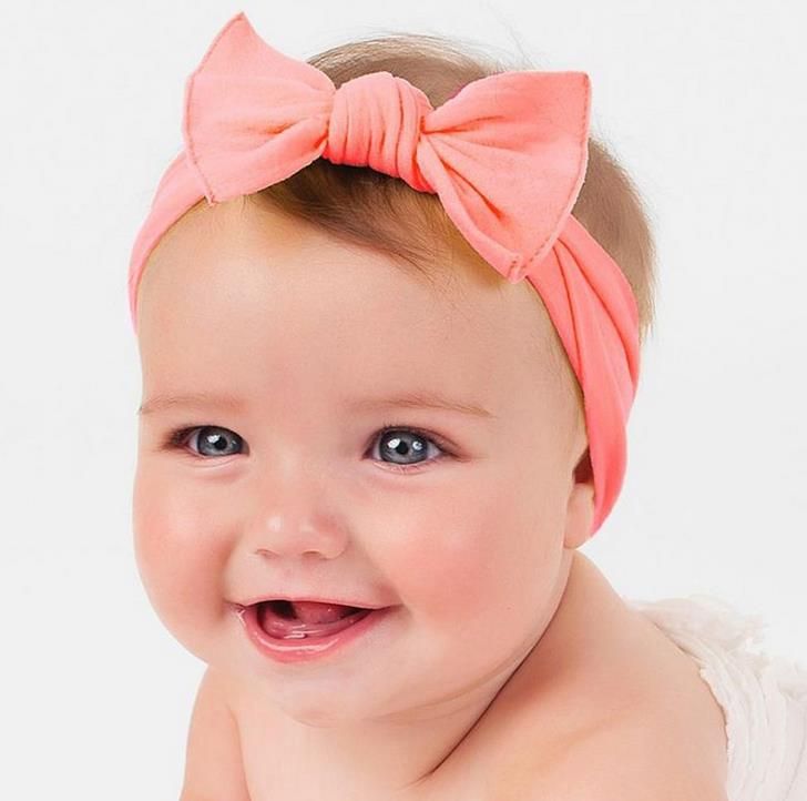 Hot Europe Sweet Baby Headbands Girls Baby Hair Accessories Bowknot Head  Bands Infants Bunny Ears Knot Headband Childrens Headwrap Hair Band