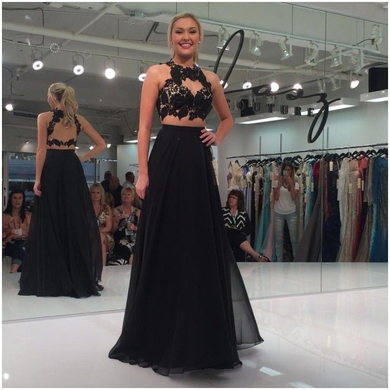 Compra Moda Negro Dos Piezas Vestidos Ropa De Noche Apliques De Encaje  Drapeado Sin Espalda Celebrity Red Carpet Runway Vestido De Fiesta Por  Encargo Barato | Entrega Rápida Y Calidad | Es.Dhgate