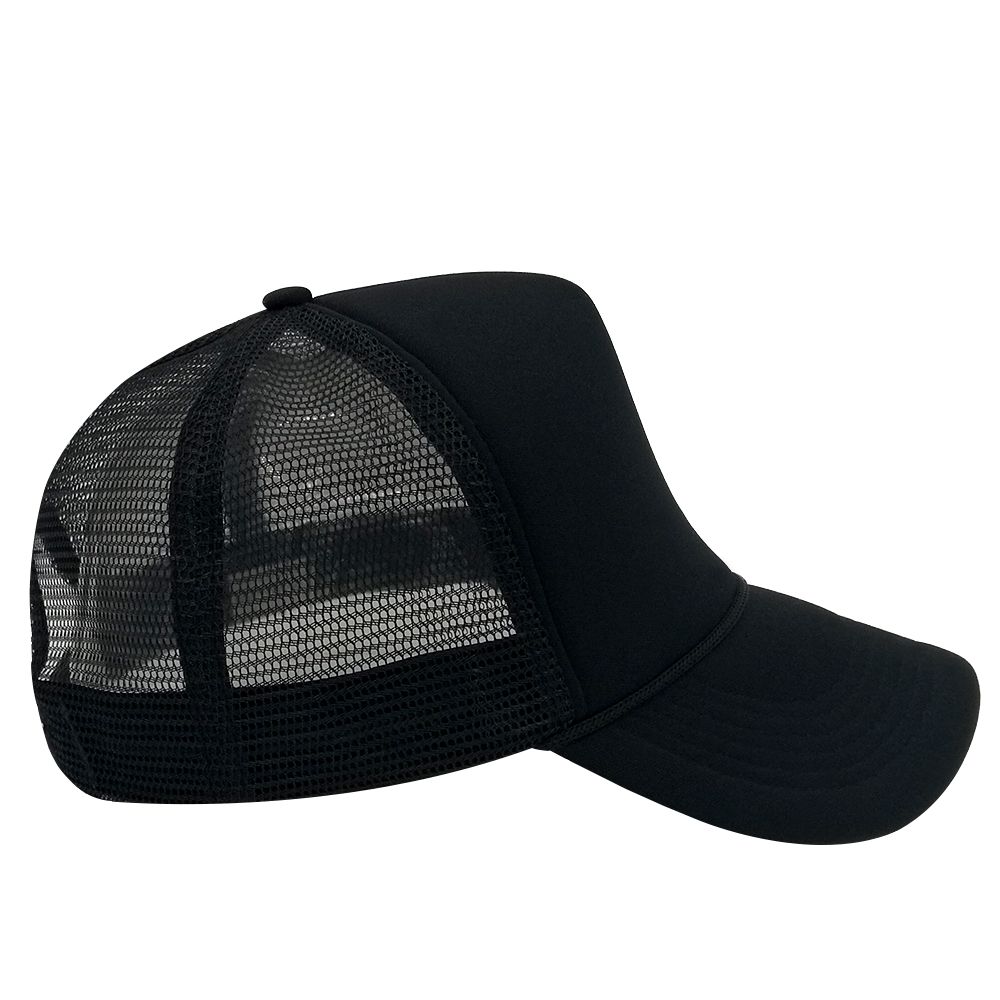 plain black mesh hat