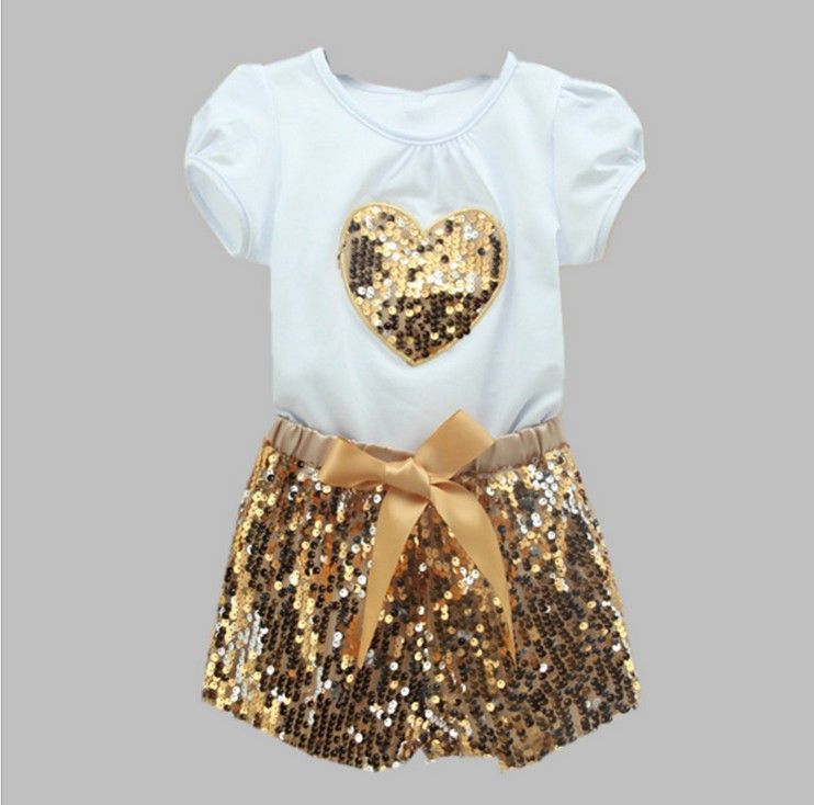 girls gold sequin shirt