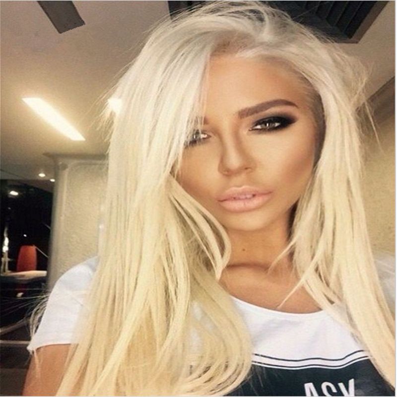 Acheter Partie 613 Soie Droite Perruques De Cheveux Humains Avec Des Cheveux De Bebe Blonde 613 Couleur Cheveux Avant De Lacet Perruque Sans Colle Full Lace Perruque De 190 4 Du Avon Hair Fr Dhgate Com