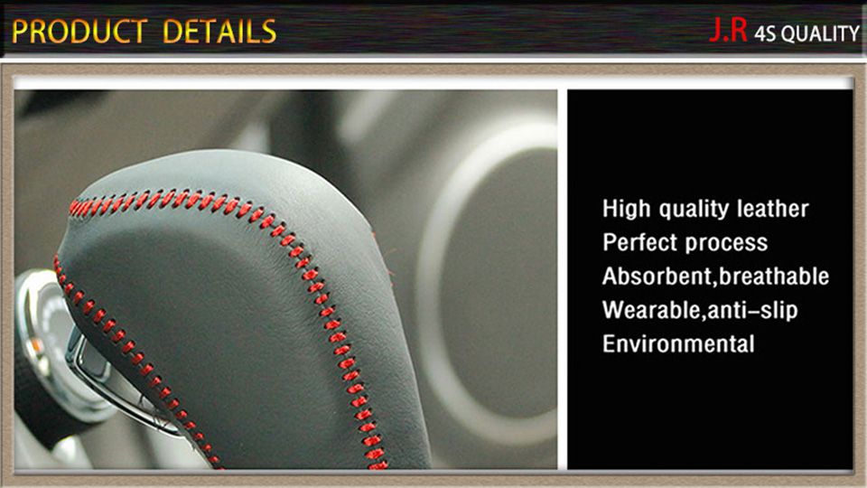 Genuine Leather At Gear Shift Knob Cover For 2009 2015