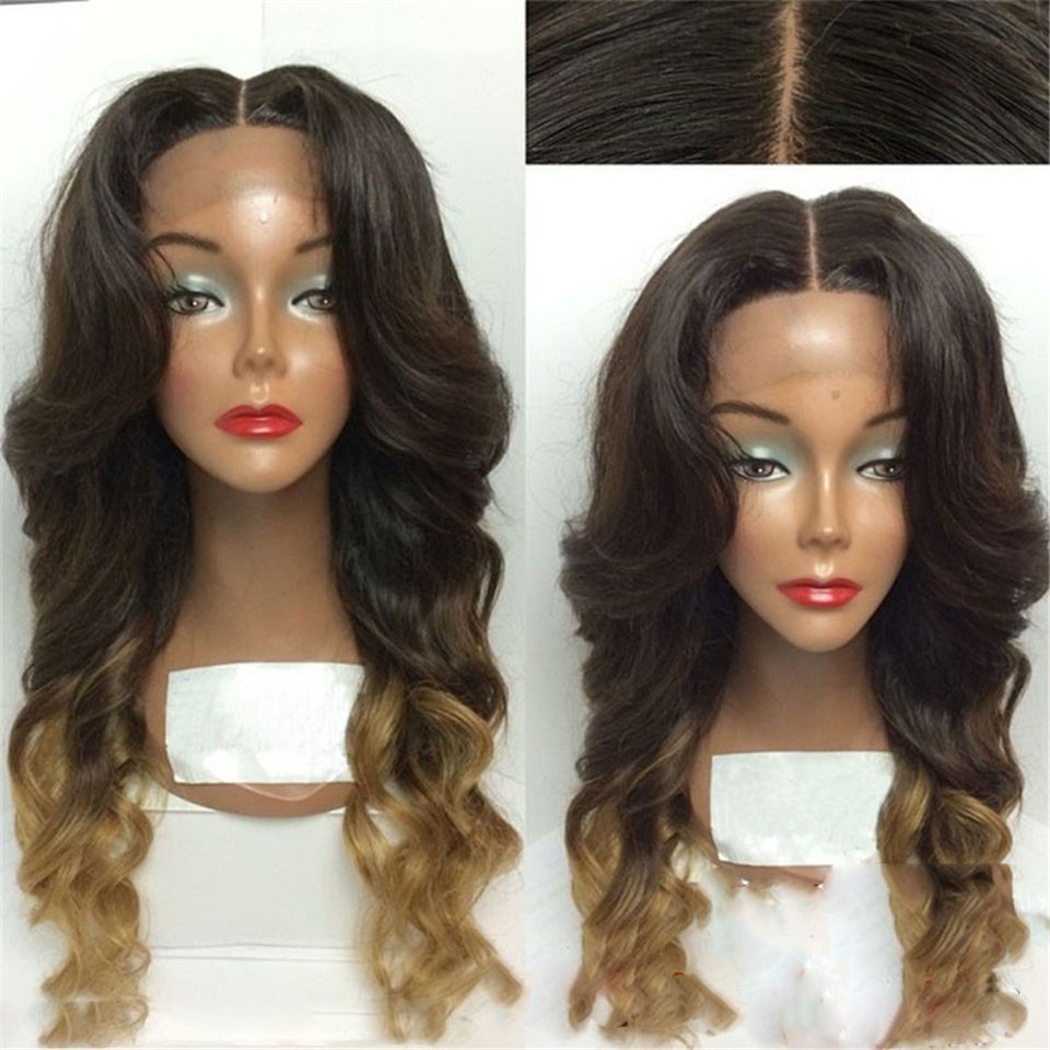 Stylish Two Tone Ombre Brown Blonde 1b 27 Long Wavy Hair Lace