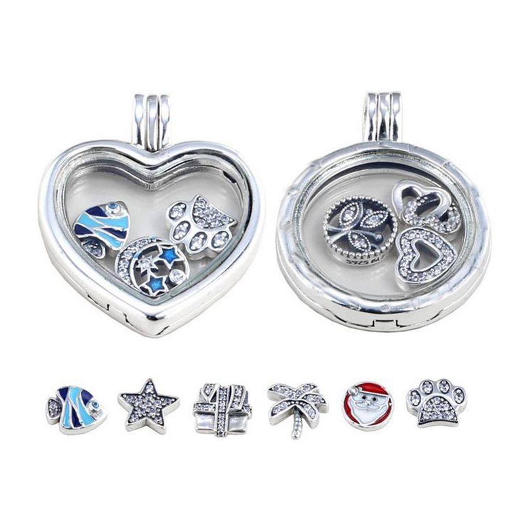 glass memory locket pendant