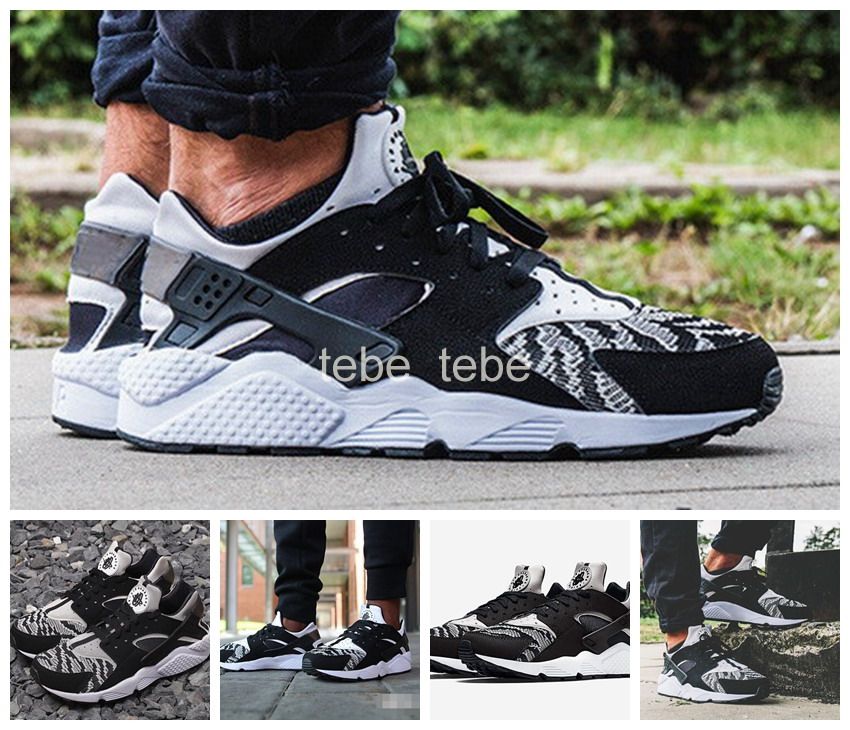 2016 New Air Huarache Run Knit Black White Ultra Running ...
