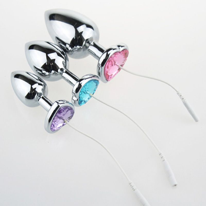 2016 Heart Electro Anal Plug Stainless Steel Butt Beads