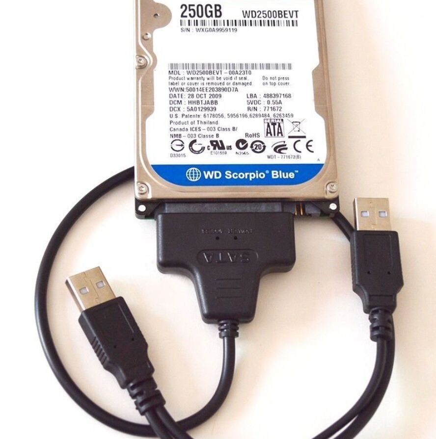 Cable adaptador 2.0 a SATA serie ATA + 7 22P 22Pin conector para unidad disco duro portátil HDD de 2.5 "