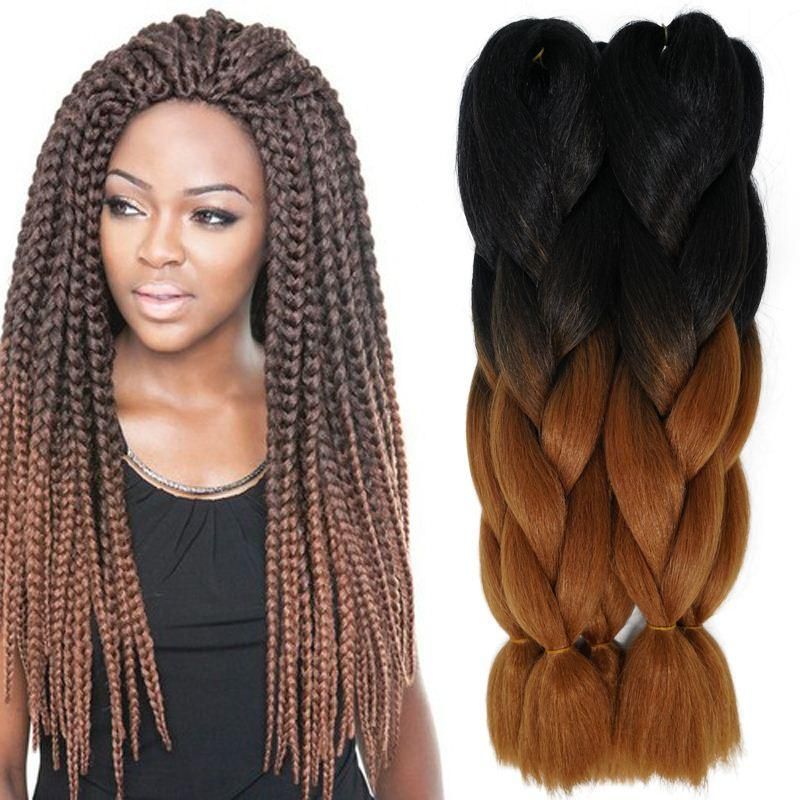 24inch 100g Synthetic Braiding Hair Two Tone Ombre Xpressions
