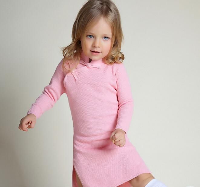 girls pink sweater dress