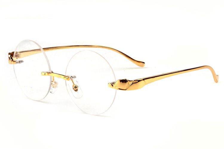 빈티지 레트로 유니섹스 선글라스 버팔로 호른 안경 남성 안경 골드 프레임 라운드 원형 렌즈 여성을위한 클래식 안경