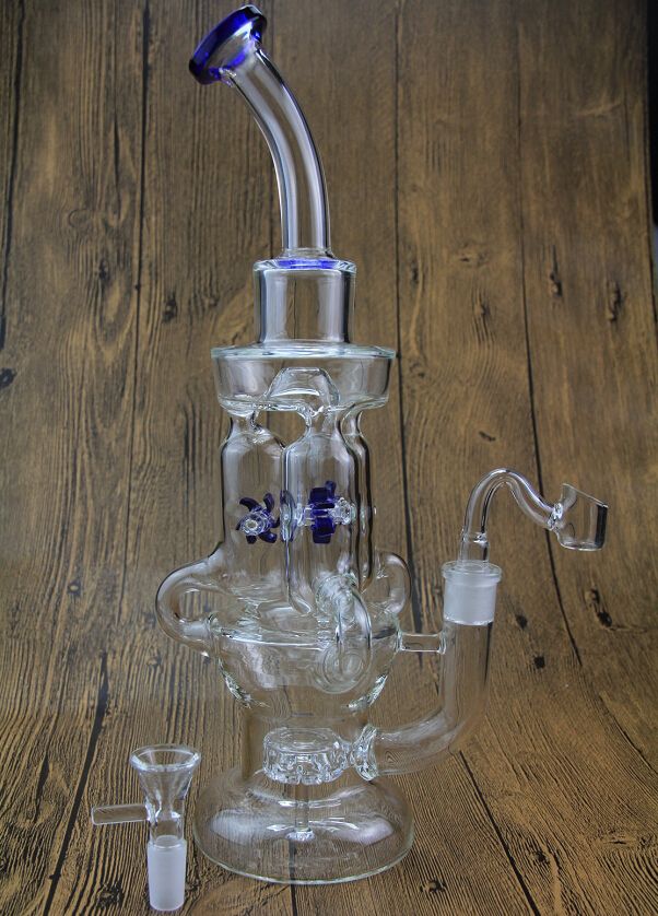 Newest Windmills Spin Propeller Perk Bongs Oil Rag Glass Bong Three