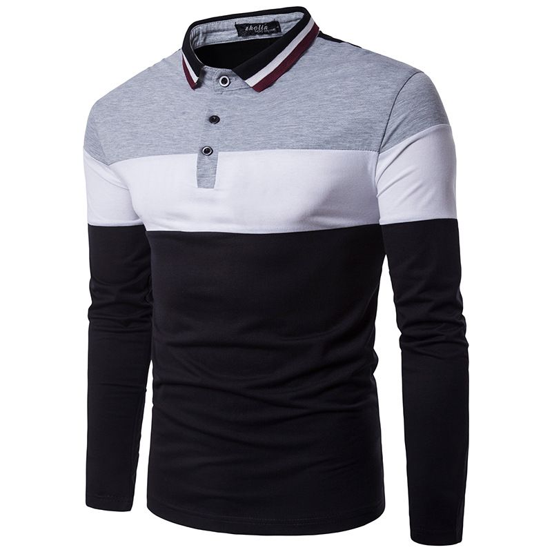 long sleeve striped collared shirt