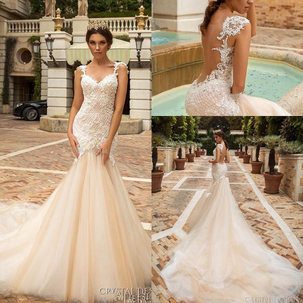 mermaid fit and flare wedding dresses
