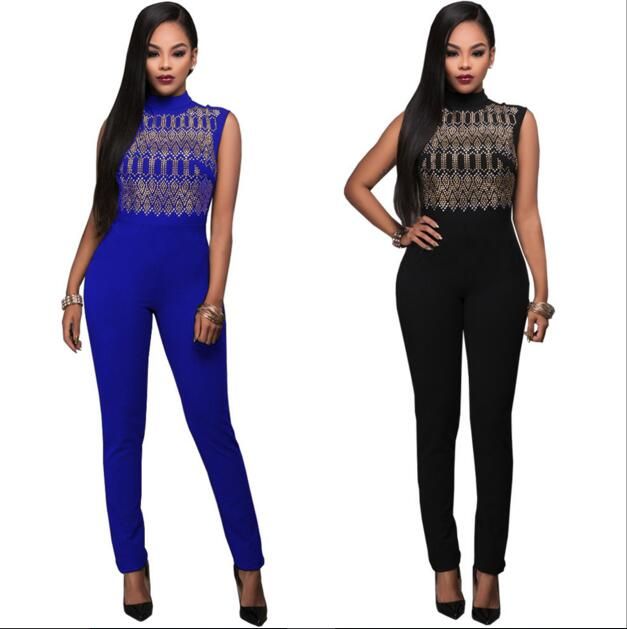blue tight jumpsuit