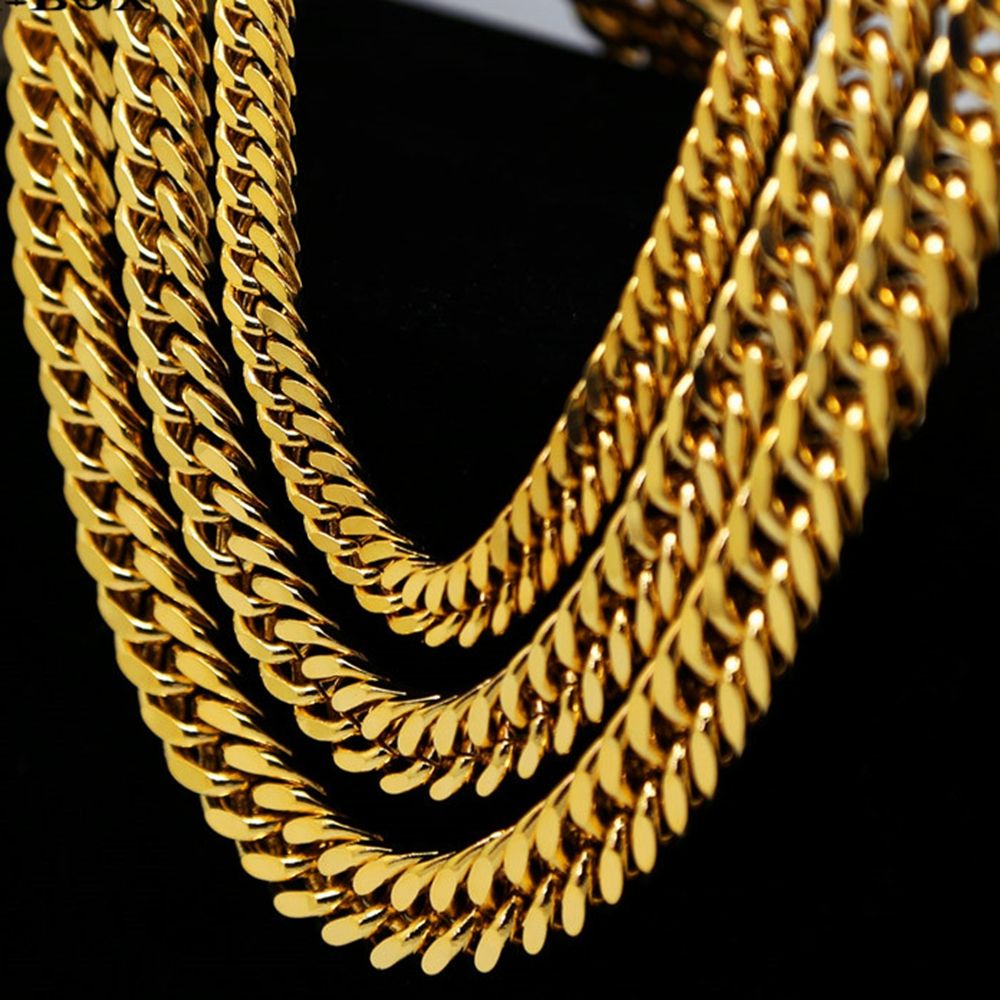 Cuban Link Chain Necklace 24K Yellow 