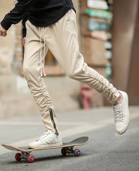 Acquistare Pantaloni Da Uomo Skateboard Matita Moda Casual Slim Fit Side  Zipper Hip Hop Jogger Biker Swago Swag Sweatpants Skinny Pantaloni  Economico | Consegna Veloce E Qualità | DHgate Italy