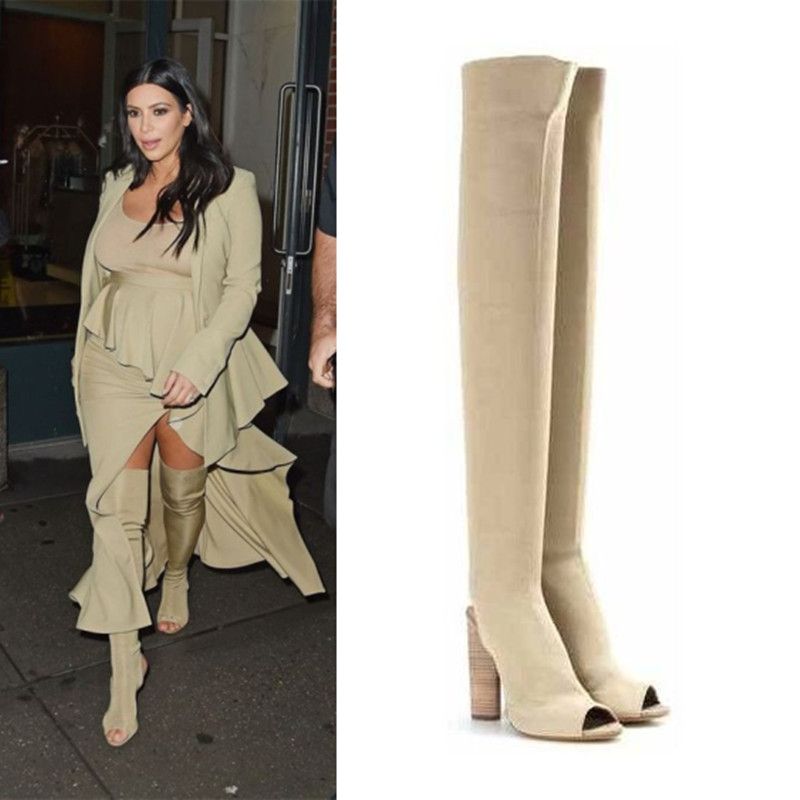 formal dress with knee high boots