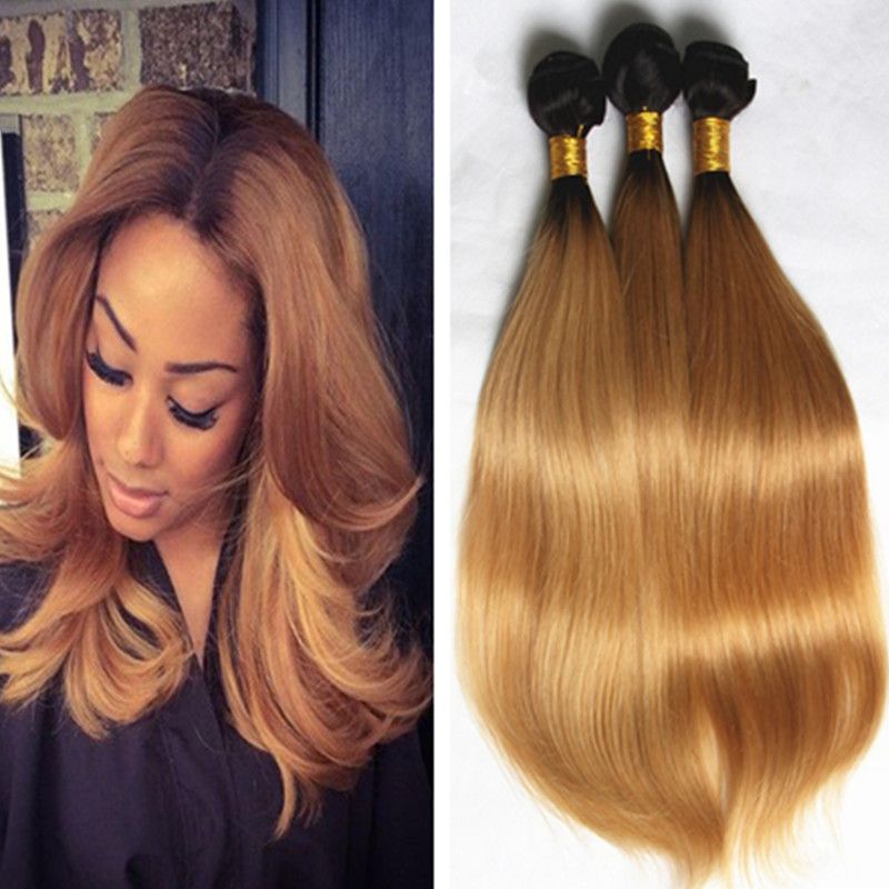 New Arrival Dark Roots Color 1b 27 Honey Blonde Ombre Straight