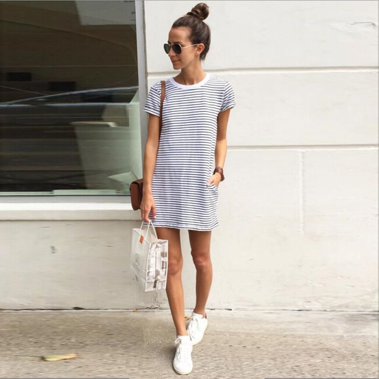 womens white t shirt dress