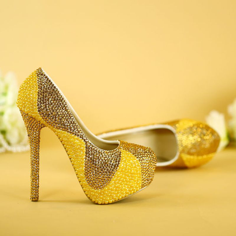 yellow and gold heels