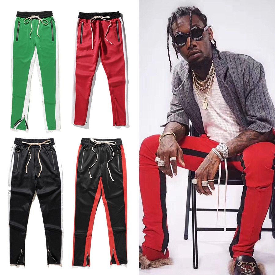 red track pants mens