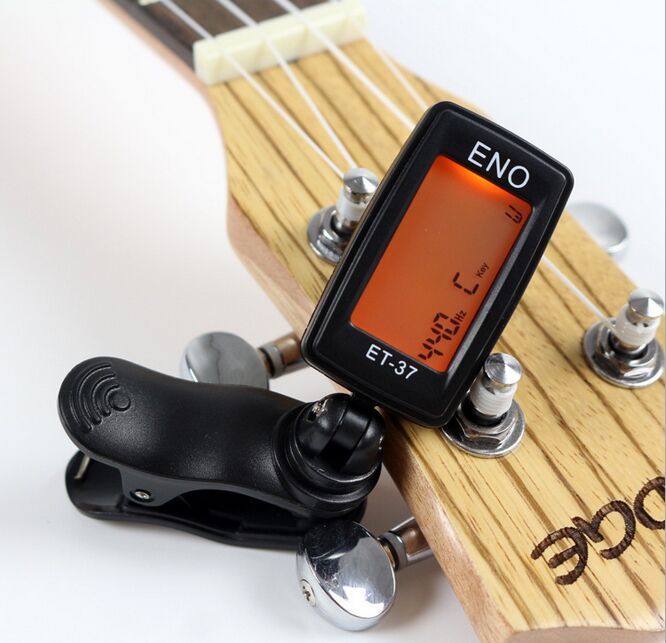 Kalaok Mini sintonizador de instrumentos Pantalla LCD de diseño con clip Sintonizadores digitales para afinación cromática/guitarra/bajo/violín/ukelele 
