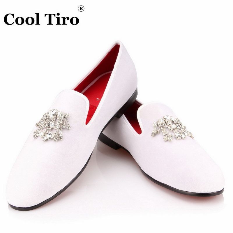 white velvet loafers