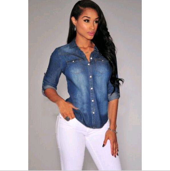 long blouse with jeans