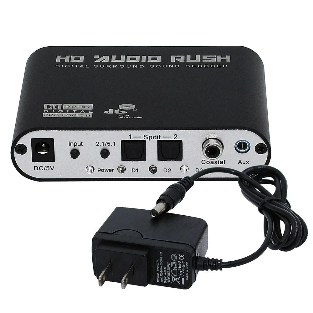 SPDIF Coaxial To 5.1/2.1 Channel AC3/DTS Audio Decoder Gear Surround