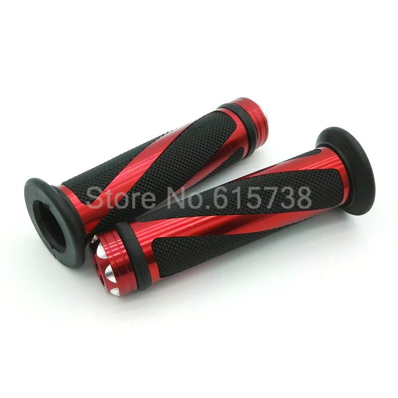 PRO CAKEN 2x 7/8 Motorcycle Handlebar Hand Grip Bar Rubber Red PRO CAKEN 2x 7/8 Motorcycle Handlebar Hand Grip Bar Rubber Red